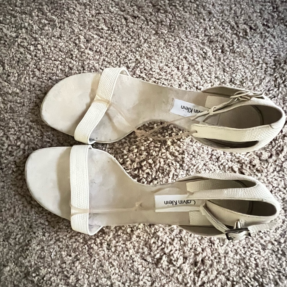 Calvin Klein White Minimalist Sandals